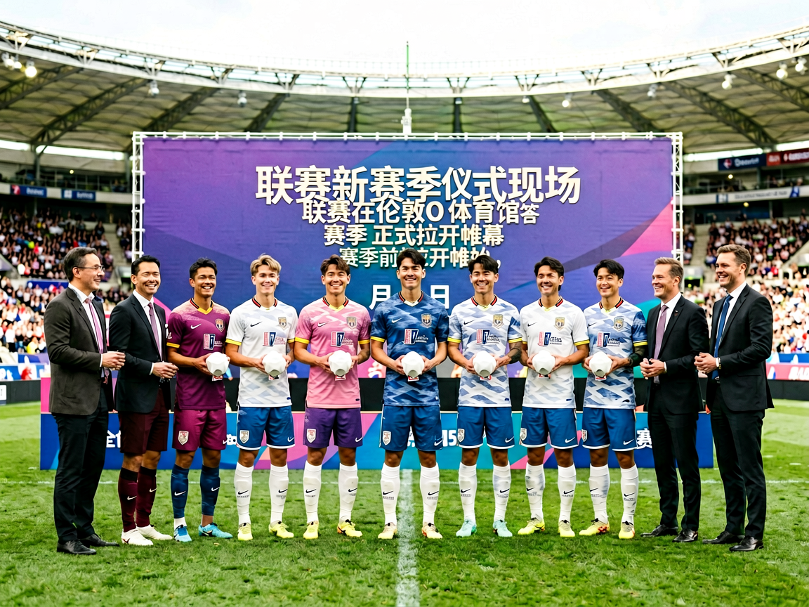 英超联赛新赛季开幕仪式现场，球员与嘉宾共同出席